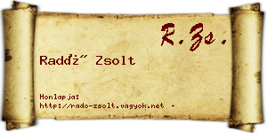 Radó Zsolt névjegykártya